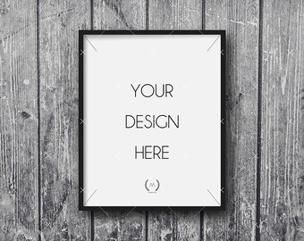 8x10 Black Mockup DIGITAL DOWNLOAD FILE Frame, Old Bright Gray Wood Background, Frame Stock Photography, Digital Product Mockup,Frame Mockup