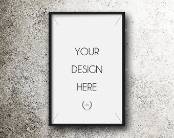 11 x 17 negro maqueta DIGITAL Descargar archivo marco, grano blanco yeso fondo, marco de fotografía, producto Digital maqueta, maqueta de marco