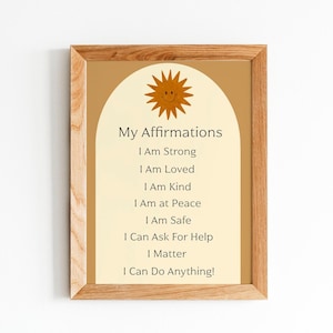 My Affirmations Poster Emotions and Feelings Printable Homeschool Gentle Parenting Affirmations for Kids image 1