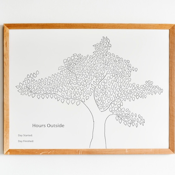 1000 Hours Outside Tracker Chart Etsy