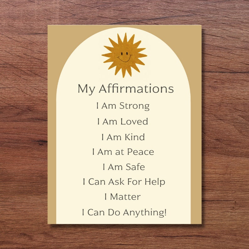 My Affirmations Poster Emotions and Feelings Printable Homeschool Gentle Parenting Affirmations for Kids image 4