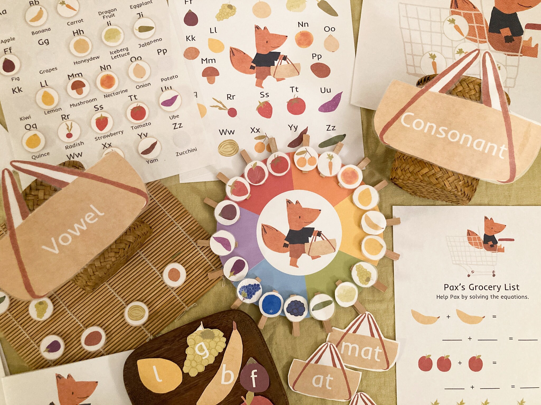 Play Based Reading and Math Pax's Produce Early Learning | Etsy