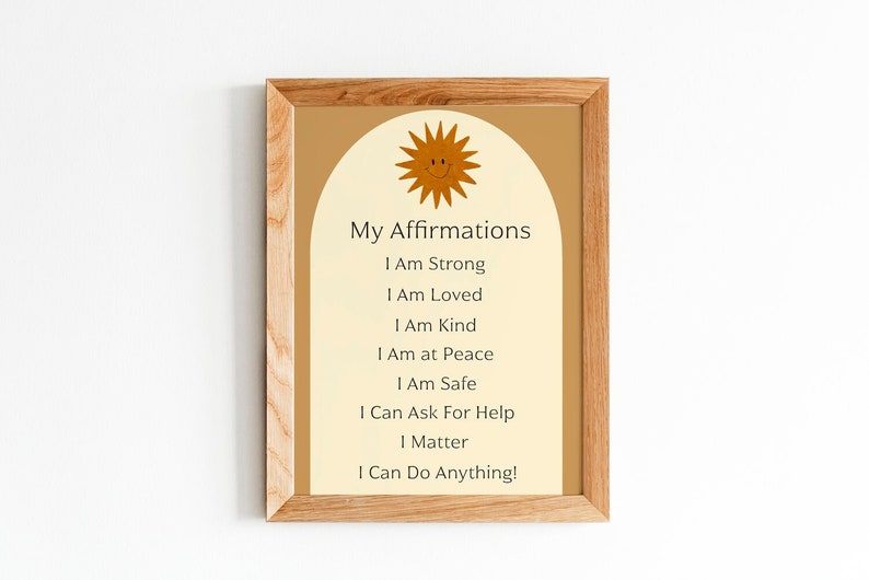 My Affirmations Poster Emotions and Feelings Printable Homeschool Gentle Parenting Affirmations for Kids image 1