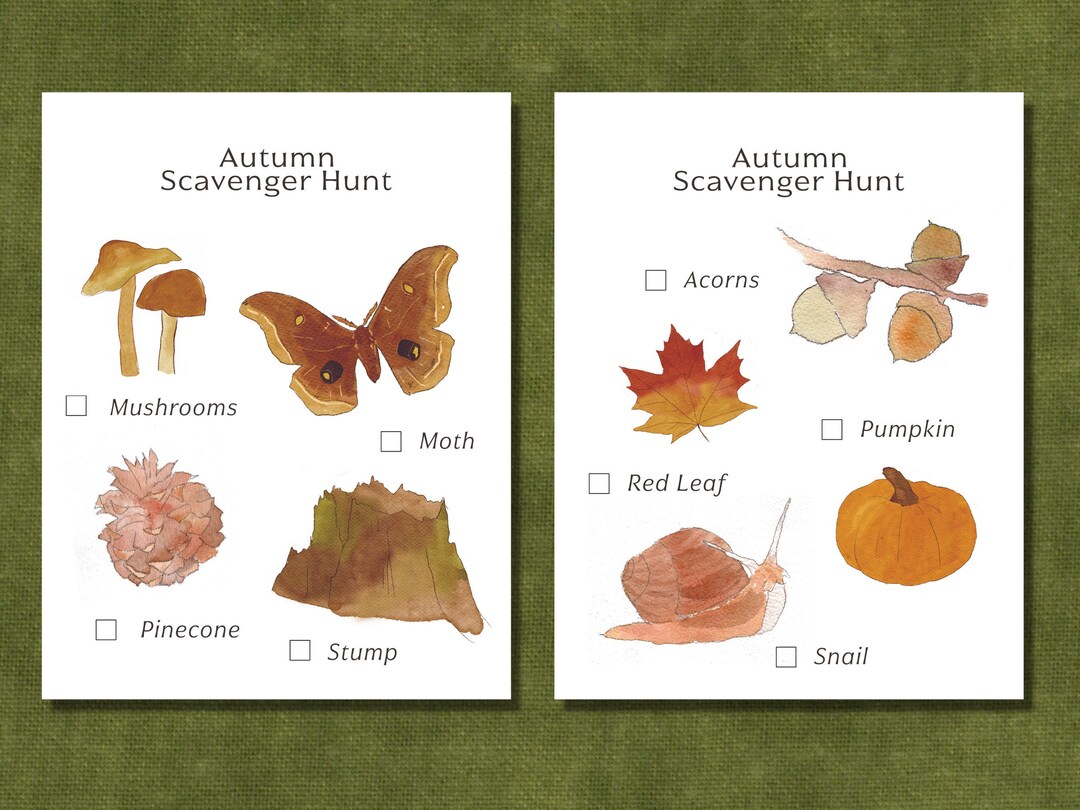 Fall Scavenger Hunt - Autumn Scavenger Hunt for Kids - Fall Printable ...