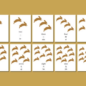 Mandarin Counting Flash Cards - Chinese Numbers Bilingual Printable ...