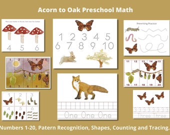 Math Busy Book - Spring Preschool - Nature Based Curriculum - Printable Activity Binder