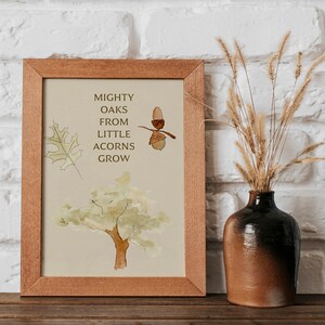 Mighty Oaks from Little Acorns Grow Printable Poster Tree Unit Study Watercolor Printable PDF Poster Digital Print image 2