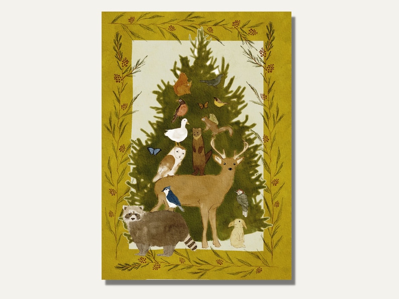 Wrendale Adventskalender Karte - Woodland Animal Design Für Weihnachten