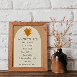 My Affirmations Poster Emotions and Feelings Printable Homeschool Gentle Parenting Affirmations for Kids image 2