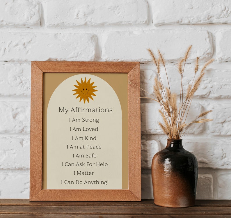 My Affirmations Poster Emotions and Feelings Printable Homeschool Gentle Parenting Affirmations for Kids image 2