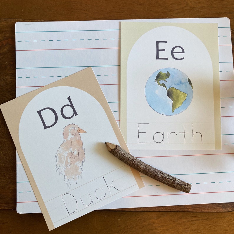 Nature Alphabet Tracing Cards I Nature Preschool I Homeschool Printable Resources I PDF Prints I Handwriting Practice image 3