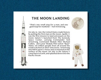 Moon Landing Unit Study - Space Shuttles, Space Suits - Elementary Science - Homeschool Printables