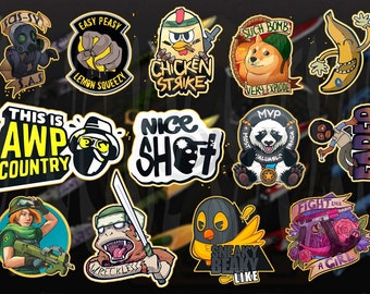 Gaming set #GO cs go and ect. horror story sticky stickers set, vinyl tumblr stickers on laptop etc. Watermark will be removed