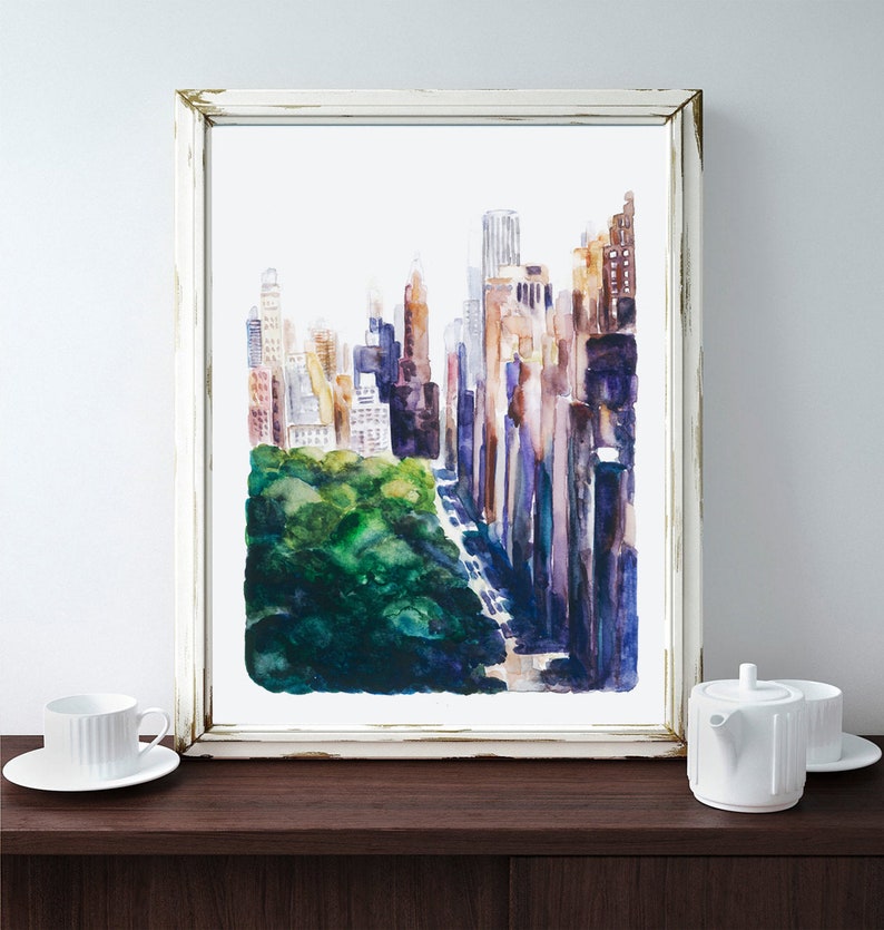 Sale A4 Print / New York Watercolor Print / Central Park New | Etsy