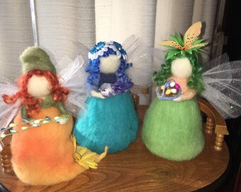 FAIRIES/Needle Felted/Waldorf Style/Whimsical