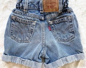 3T Vintage Levi s shorts, Red Tab, Levi s cinch waist shorts, vintage girl jean shorts, boho girl shorts, vintage toddler Levi shorts, eco