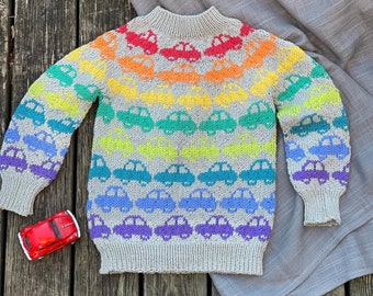 Cars in a row sweater - bilkøgenseren