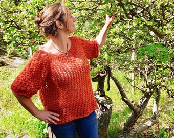 Bumblebee lace summer top knitting pattern