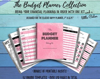 Klassische Happy Planer Haushalteinlagen: Rosa Aquarell (Digitaler Download)