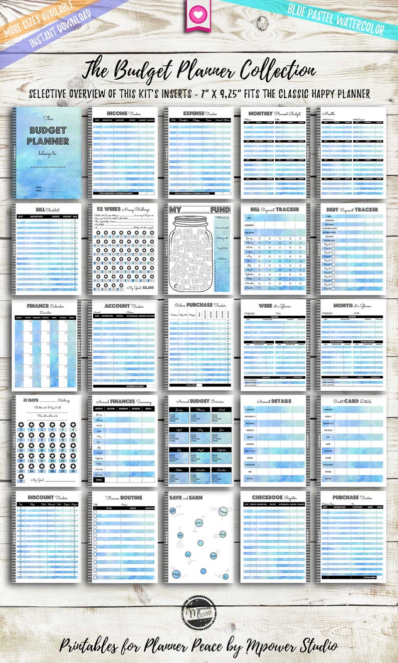 Classic Happy Planner Budget Planner Printables Bundle, Chunky Planner ...