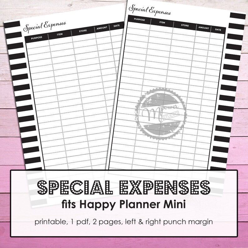 4.60x7.00 inches Refill for Mini Happy Planner Bills Tracker Planner Inserts