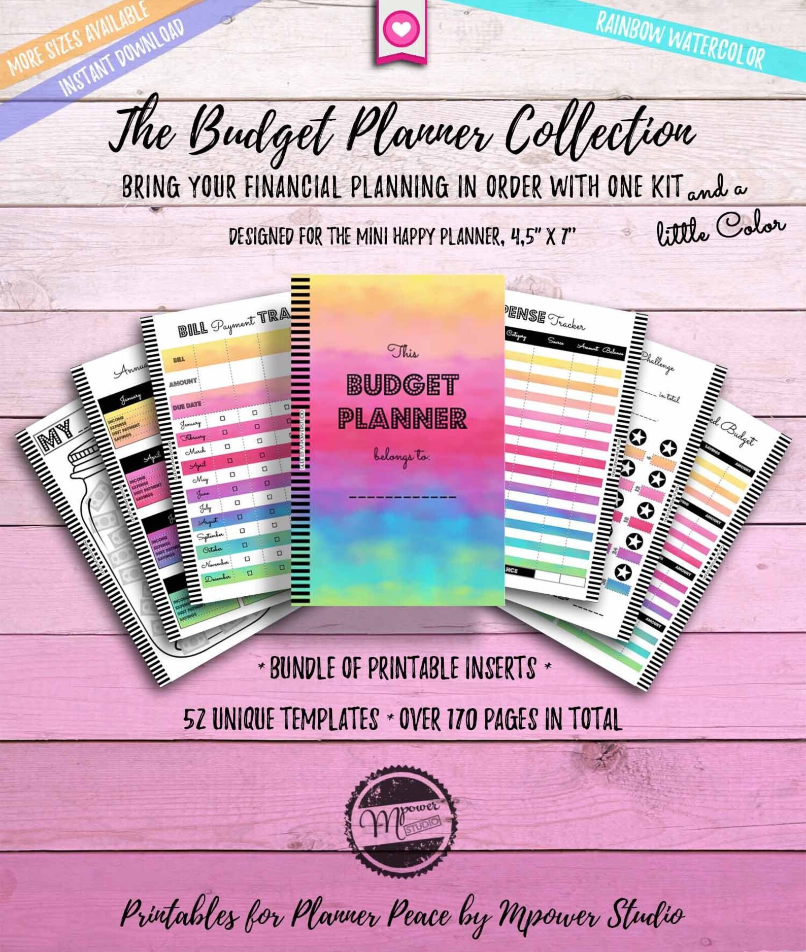 Mambi Create 365 Printable Inserts for Mini Happy Planner Budget ...