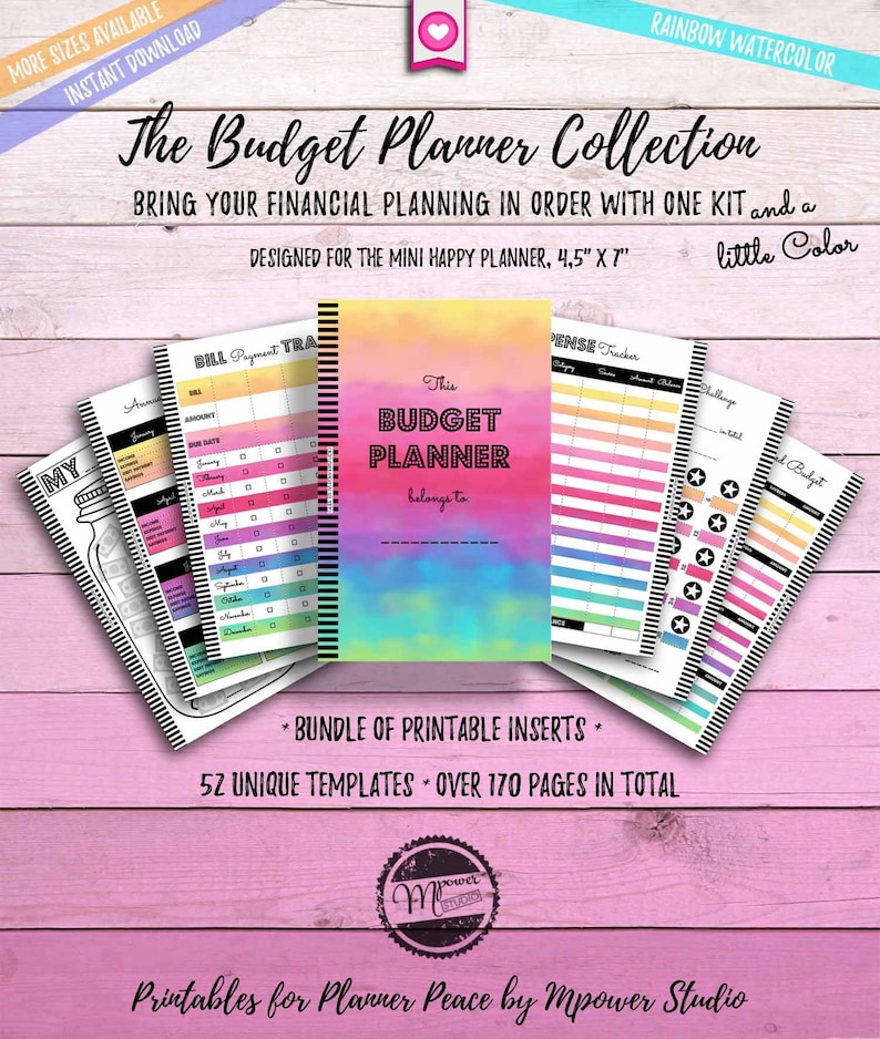 Mambi Create 365 Printable Inserts for Mini Happy Planner Budget ...