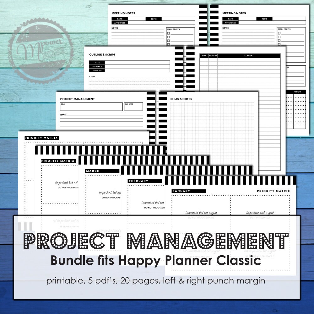 Create 365 Classic Happy Planner Projects Printables Set, Goal Planner ...