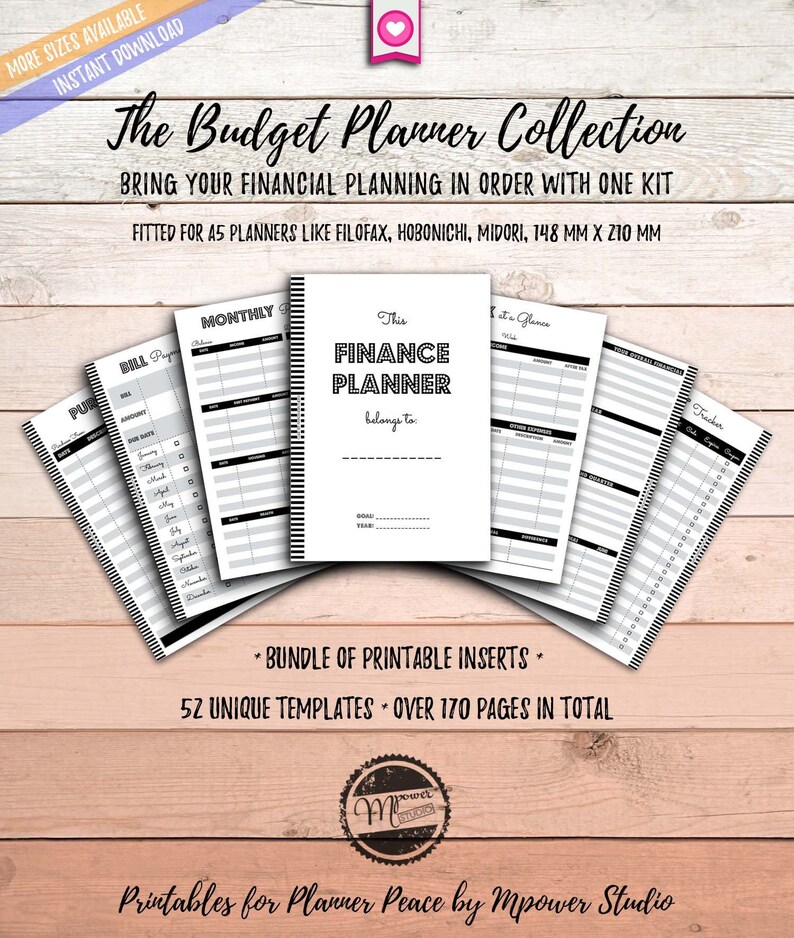A5 Budget Planner Printable Inserts: Financial Planner (PDF Download ...