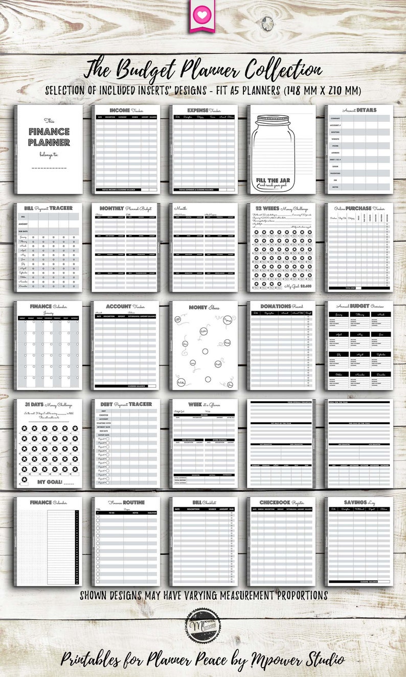A5 Printable Insert Budget Planner Financial Planner Kikki.k A5 Planner ...