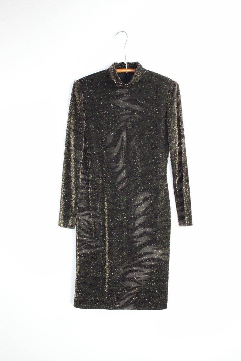 Vintage Cocktail Dress 90/'s Ellen Tracy Long Sleeve Midi Party Dress Small