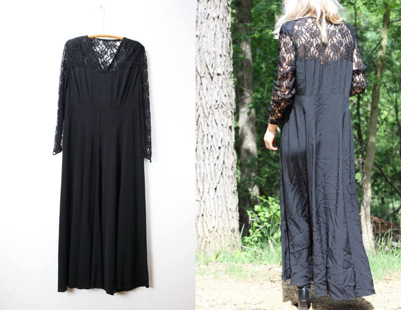 empire waist black maxi dress