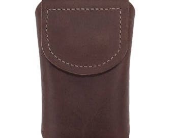 Lg Vertical Leather Cell Phone Case Chocolate Brown