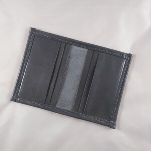 Grey Leather Multipocket Card Holder