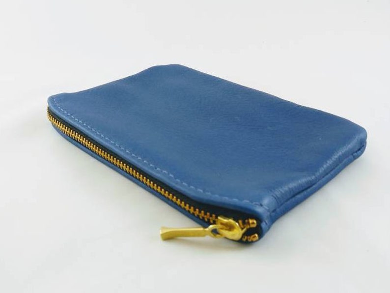 6 Leather Coin Pouch Cobalt Blue
