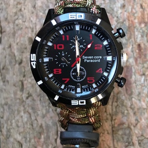 Paracord Survival Bracelet With Watch Etsy UK