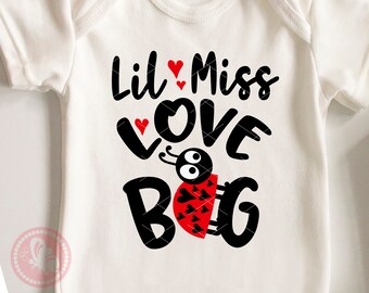 Cute T-ShirtOnesieBodysuit perfect for Valentines day or baby shower Lil Miss Love Bug ShirtOnesie