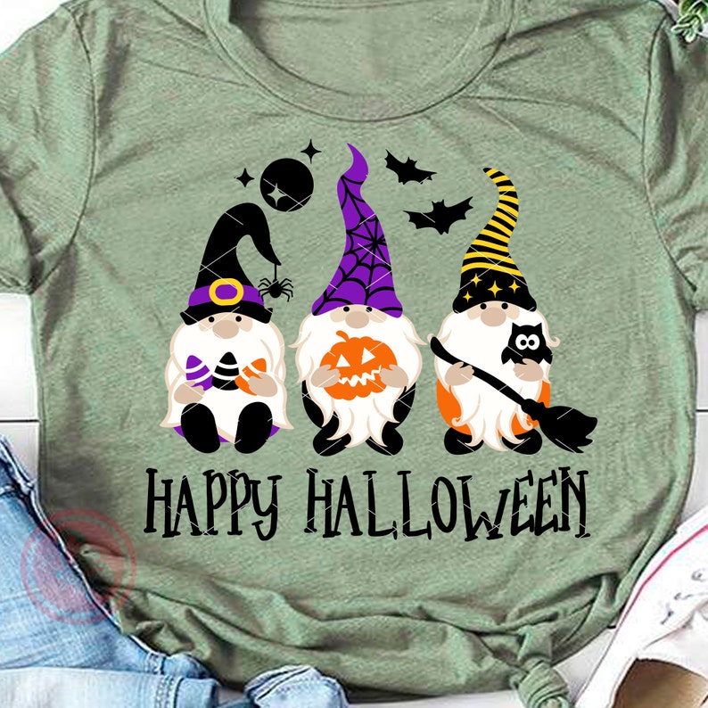 Download Happy Halloween SVG Gnome decor Spider web Witch's broom ...