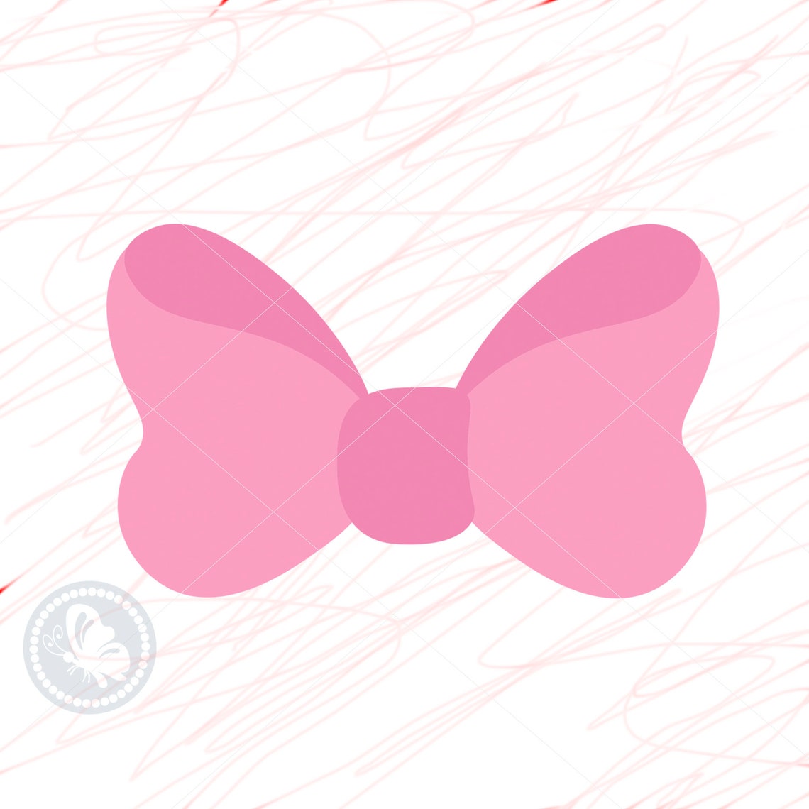 Pink bow svg clip art Cricut downloads Cut file Silhouette | Etsy