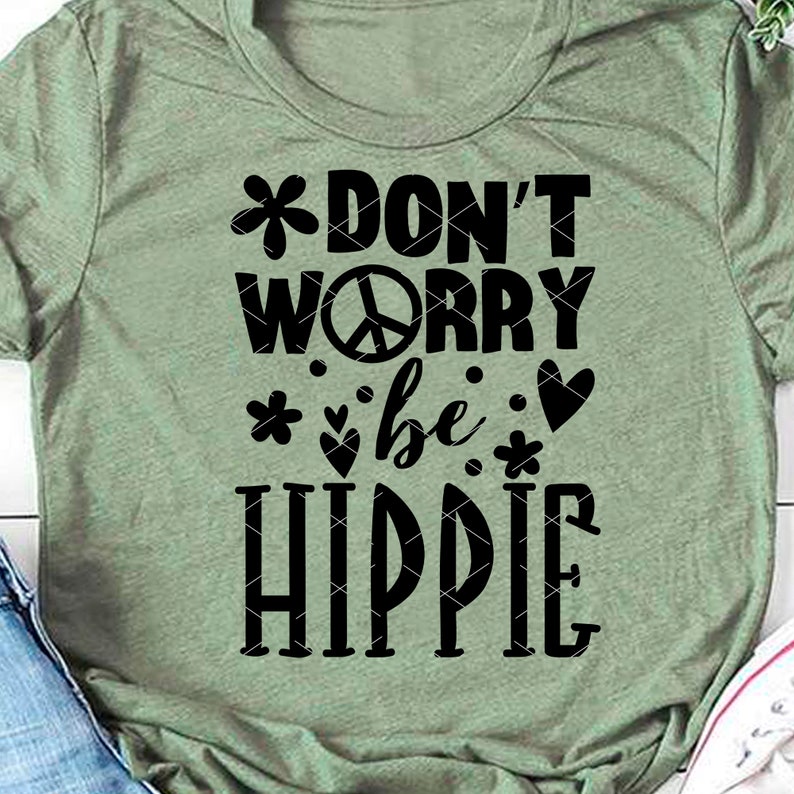 Download Don't worry be Hippie svg Peace Love svg Hippie decor | Etsy