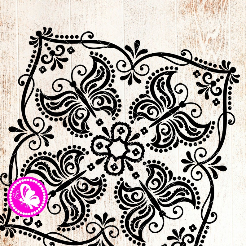 Download Mandala art Butterfly wall art Zentangle svg files Mandala ...