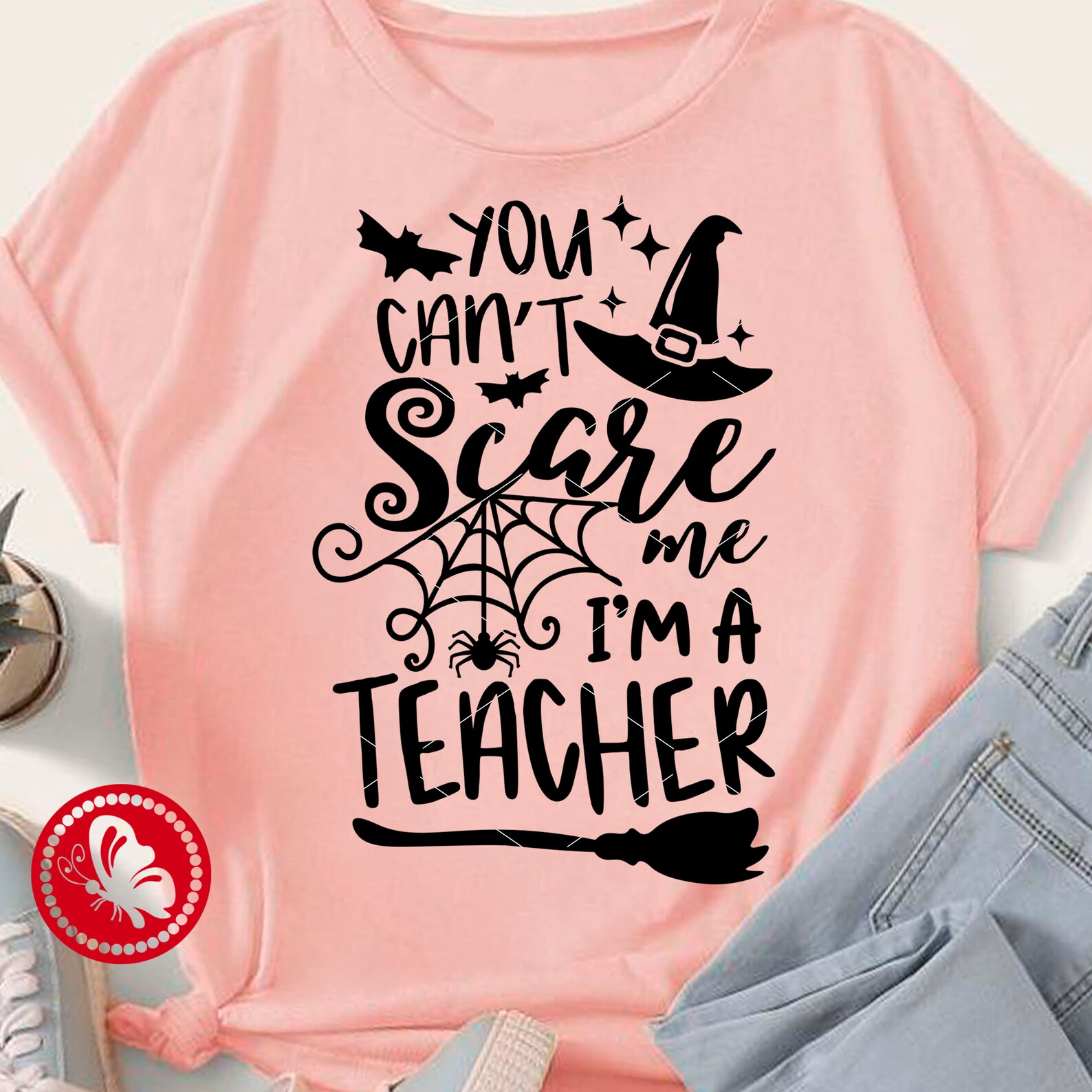 Download You can't scare me I'm a teacher Halloween decor svg | Etsy