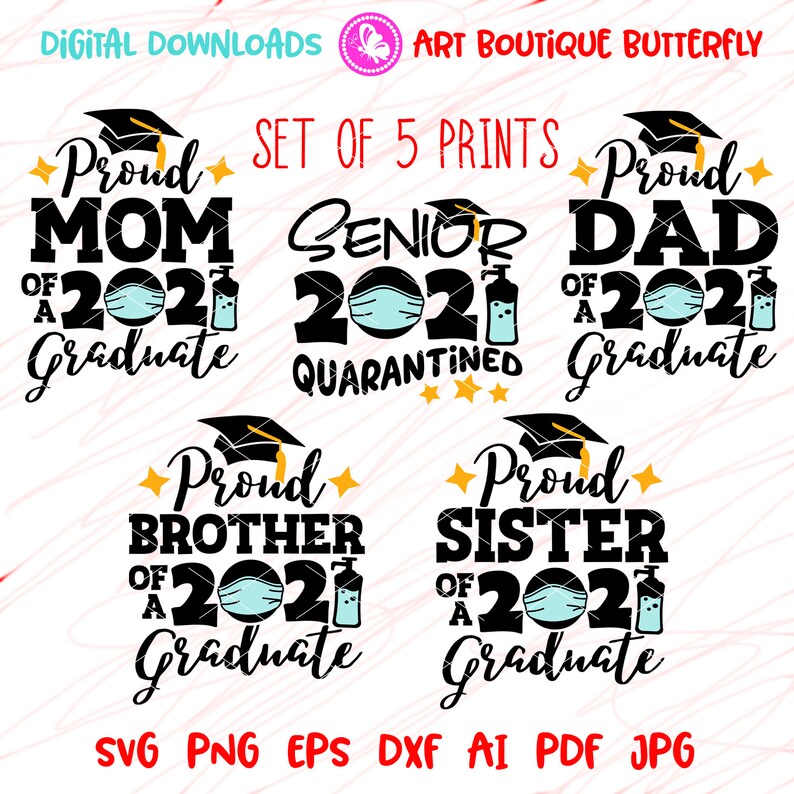 Download BUNDLE svg Proud Brother of a 2021 graduate Sister Mom Dad ...