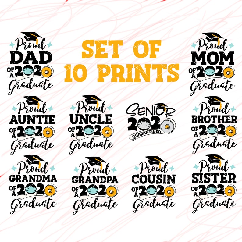 Download BUNDLE 2020 Graduation Quarantine svg Proud Mom Auntie Uncle | Etsy