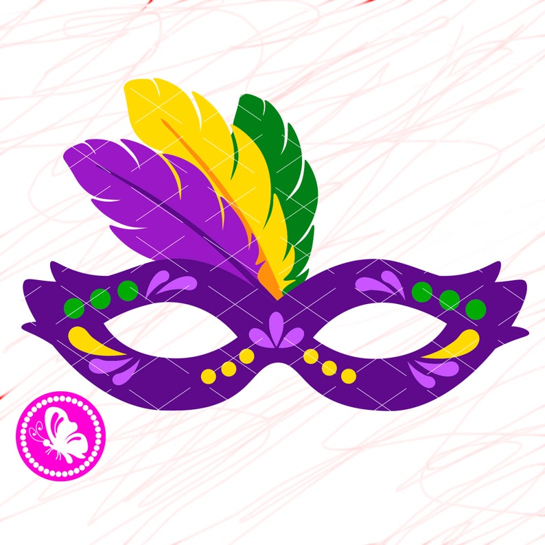 Download Mardi Gras Mask Svg Clip Art Monogram Svg New Orleans Shirt Cricut Design Fat Tuesday Png Silhouette Dxf Eps Mask With Feathers Print Clip Art Art Collectibles