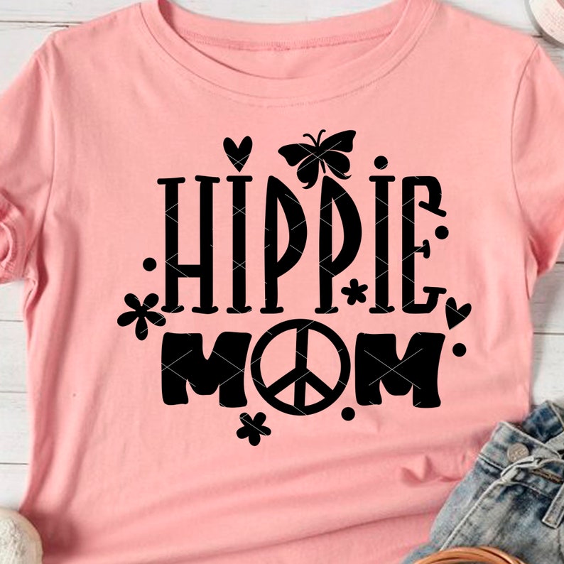 Hippie mom svg Mother's day shirt png design Instant | Etsy