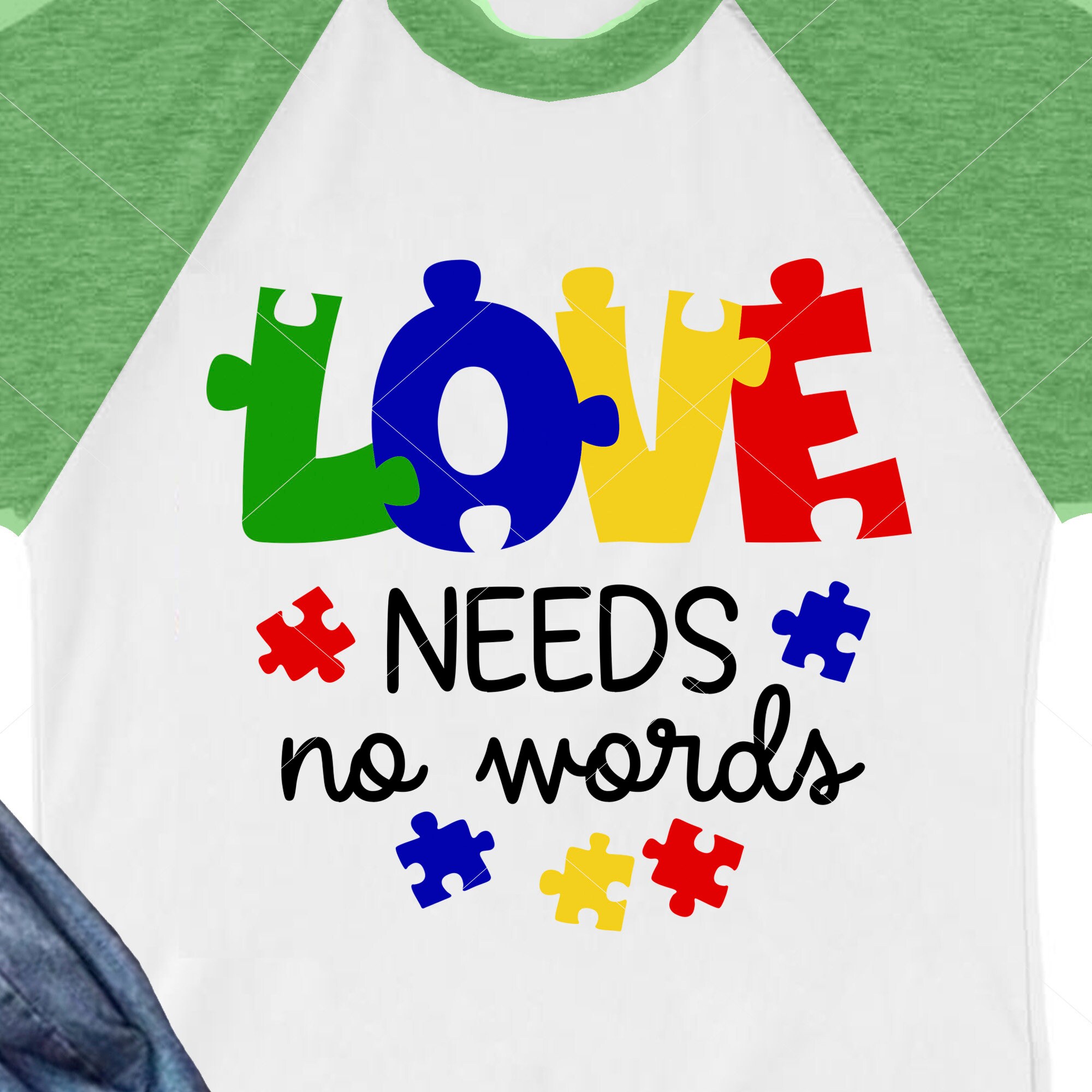 Download Autism awareness svg Love needs no words Puzzle piece clipart | Etsy