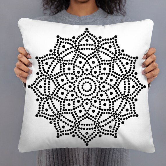 Download Art Collectibles Clip Art Lotus Flower Mandala Decor Meditation Pillow Tshirt Design Iron On Jpg Pdf Namaste Yoga Mandala Svg Points Dots Png Cricut Project