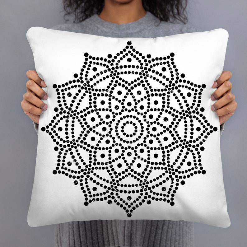 Download Clip Art Iron On Jpg Pdf Namaste Lotus Flower Mandala Decor Yoga Mandala Svg Meditation Pillow Tshirt Design Cricut Project Points Dots Png Art Collectibles