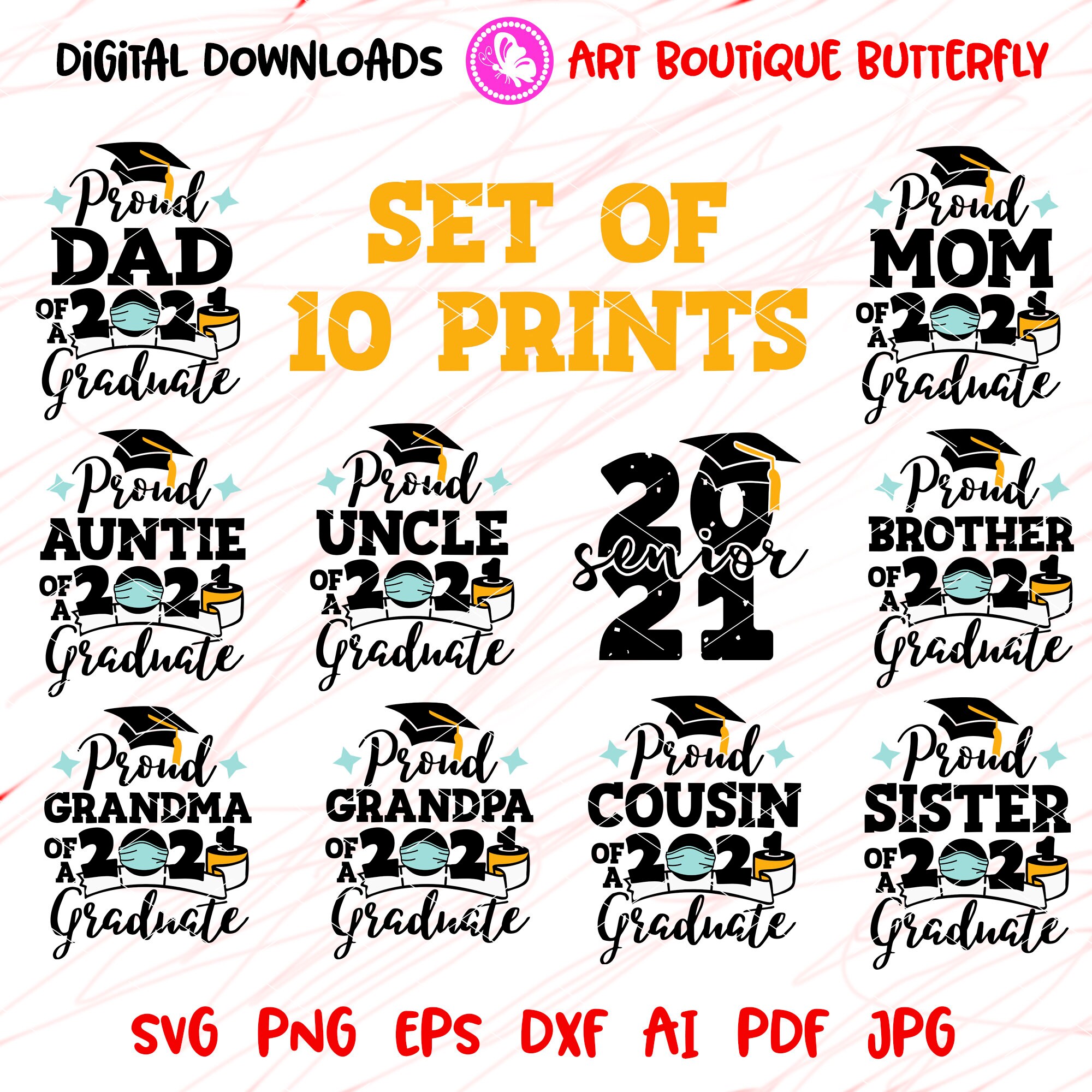 Download BUNDLE 2021 Graduation Quarantine svg Proud Mom Auntie ...